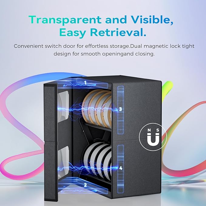 Creality Filament Storage Box, 3D Printer Filament Storage for 10KG, 3D Filament Dryer with Magnetic Closure, Moisture-Proof & Damp-Proof for PLA/PETG/ABS/TPU/UV Resin and More