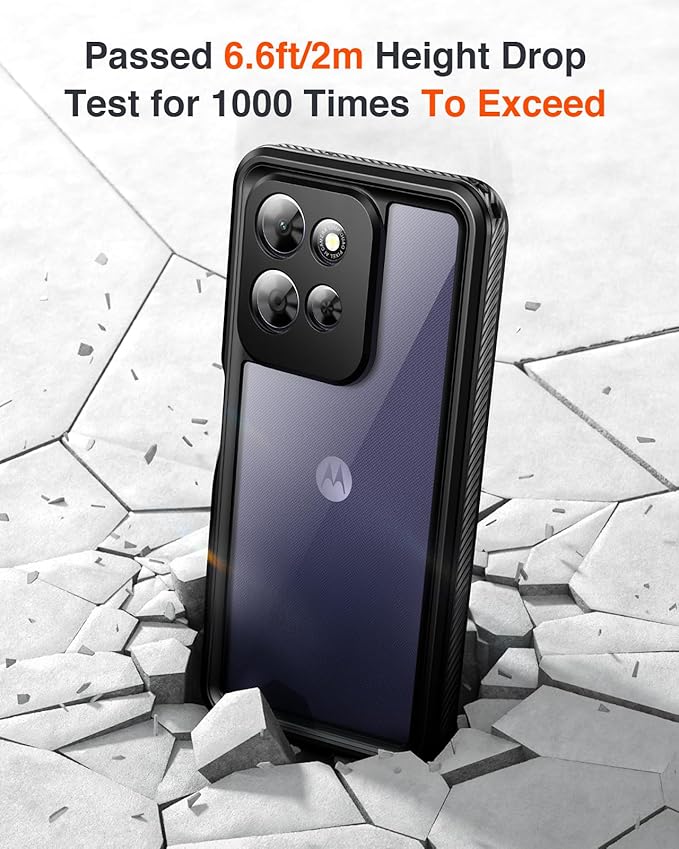 Lanhiem for Moto G Power 2026 Case, IP68 Waterproof Dustproof Shockproof Case with Built-in Screen Protector, Full Body Underwater Protective Cover for Moto G Power 2026, Black
