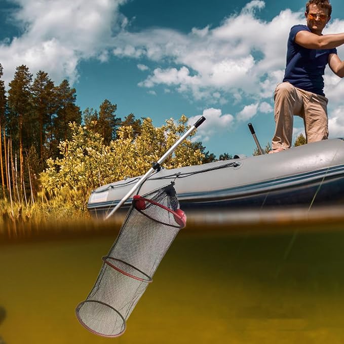 Fish Basket – 25x30cm/25x60cm/25x90cm Nylon, Portable Net Pen, Live Catch System | Perfect for Bank Fishing Activities, Boat Side Storage, Bait Preservation Needs, Outdoor Sports Gear