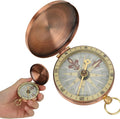 Pocket Compass, Antique Compass Pocket Watches, Copper Flip Cover Pockets Watch Compasses, Portable Camping Watch Flip Compasses for Camping Hiking Boating Backpacking