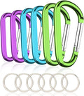 CampTek Carabiner Caribeaner Clip,3" Large Aluminum D Ring Shape Carabeaner with Keyring Keychain Hook