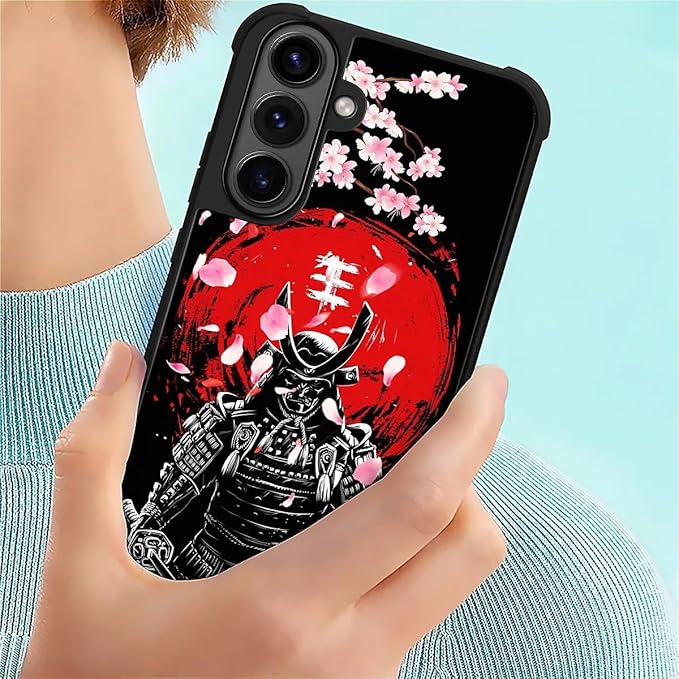 for Samsung Galaxy S26 Case,Graphic Design for Girl Boy Soft Silicone Hard Acrylic Shock Protection Designed for Samsung Galaxy S26 Sakura Japanese Samurai Pattern