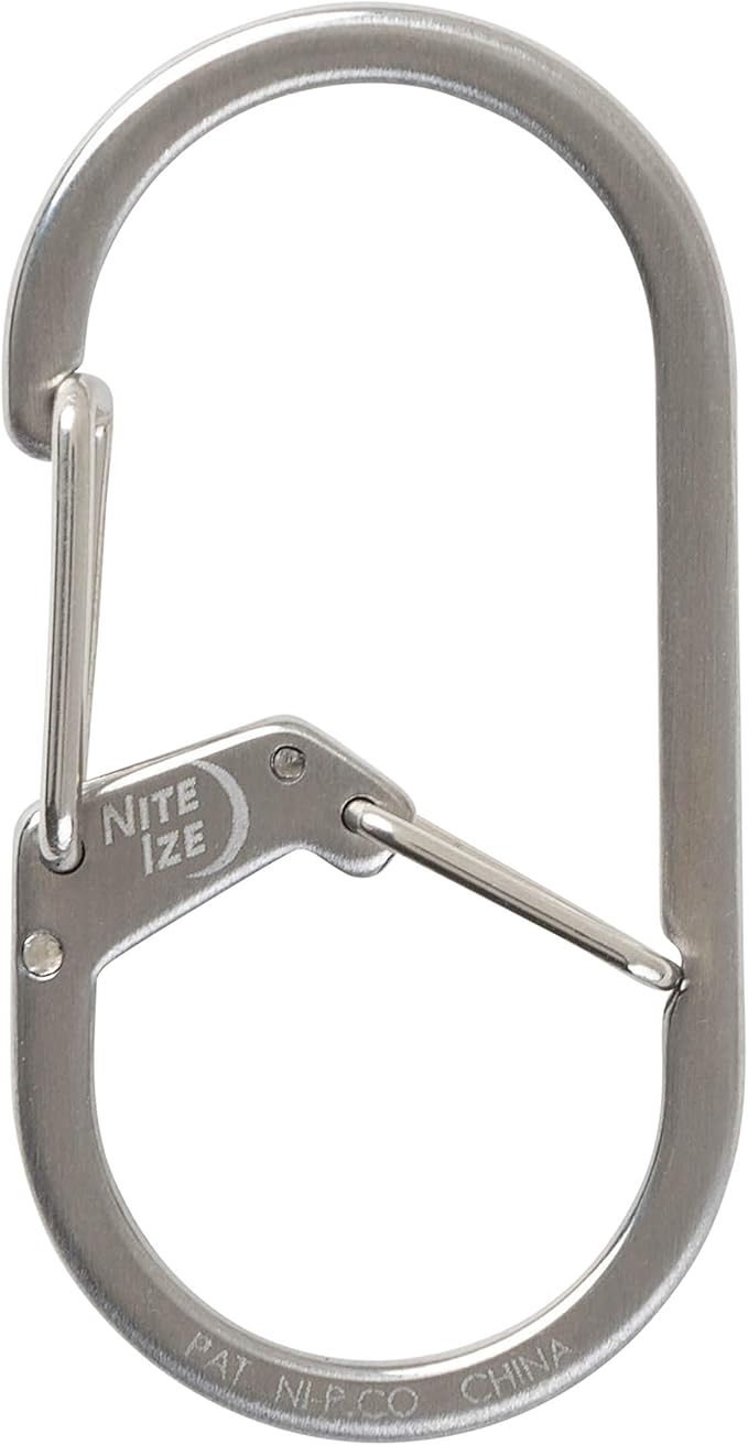 Nite Ize GS2-11-R6 G-Series Dual Chamber Carabiner, Size #2 2-Pack, Stainless Steel