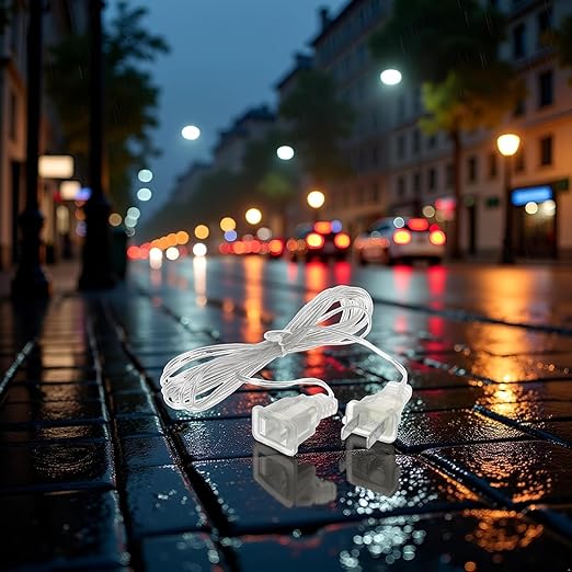 Clear Outdoor String Light Extension Cord Waterproof Flexible Transparent Cable for Indoor/Outdoor LED Fairy Lights, Christmas Decorations