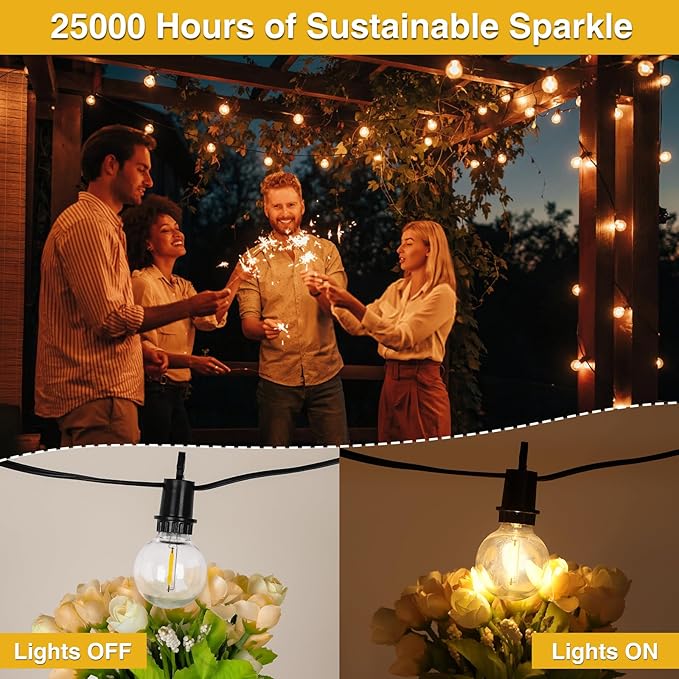ZJOJO 100FT Solar Lights Outdoor Wateroproof, Solar String Lights with Remote USB Port 32 LED Shatterproof,Dimmable Outdoor Lights Long Last for Garden, Patio, Backyard, Yard, Camping Christmas Light