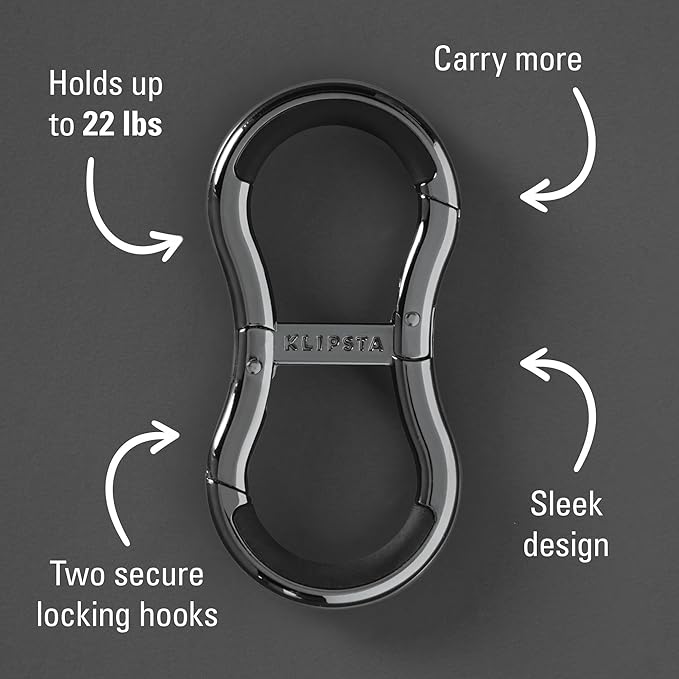 LINK Connector Clip. Women’s Keychain Clip, Fashion Carabiner for Purses & Tote Bags. 2 Secure Hooks, Holds 22lbs
