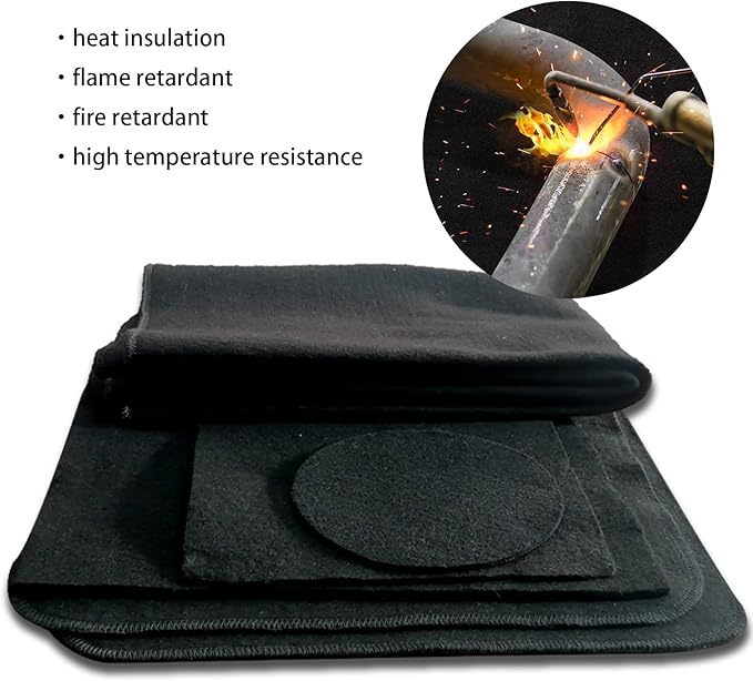 24 x 24 inches Fire Blanket for Heat Resistant Welding Blanket Flame Retardant Carbon Felt Barbecue Mat Outdoor Emergency Fireproof Mat for Grill, Stove, BBQ