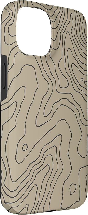 Coyote Country Guide Lines Topographical Contour Map Case for iPhone 15