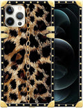 Compatible with iPhone 12 Pro Max Case, Seamless Gold Chain Leopard Luxury Golden Decoration for Girl Women Soft TPU Shockproof Protective Hard PC Back for iPhone 12 Pro Max