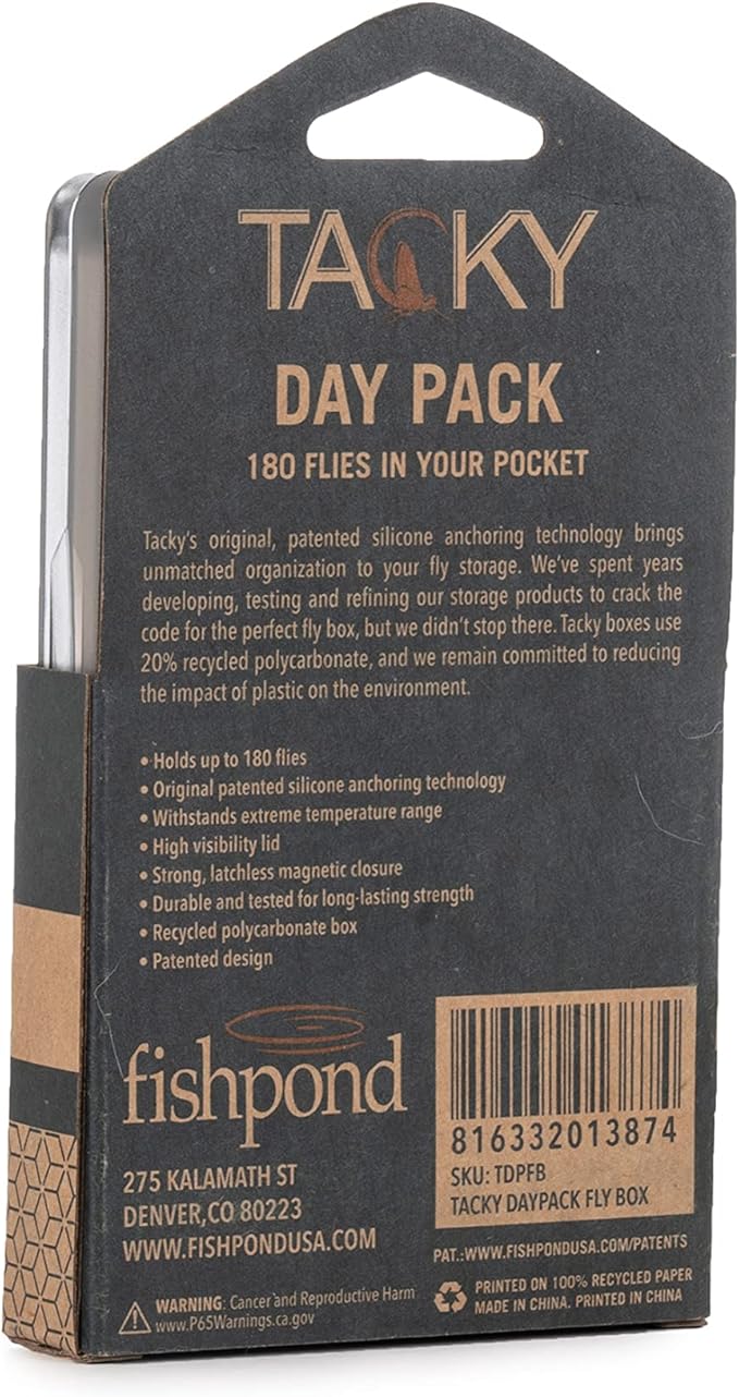 fishpond Tacky Day Pack Fly Fishing Fly Box - Single Sided | Fly Boxes for Fly Fishing