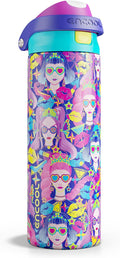 ENCOOL Leakproof Insulated Water Bottle with Straw Dual-Sip Water Bottle Bag-Safe Design for Work, Commute & Gym – Keeps Drinks Cold All Day, 24 oz, Pastel Cool