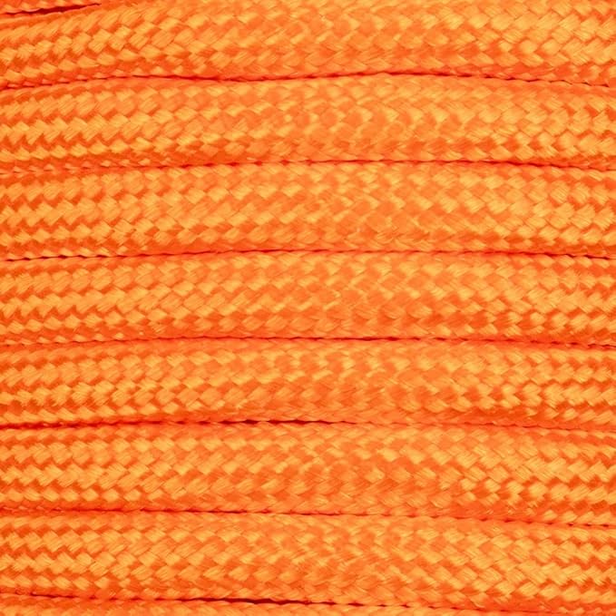 Paracord Planet 550 Camping Collection – Type III Paracord for Outdoor Enthusiasts - Neon Orange 25 Feet
