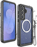Miimall for Samsung Galaxy S25FE Phone Case Waterproof,12FT Military Drop Proof, IP68 Waterproof, 360°Full Body Protection Shockproof Heavy Duty Protective Rugged Magsafe S25 FE Case Screen, Black