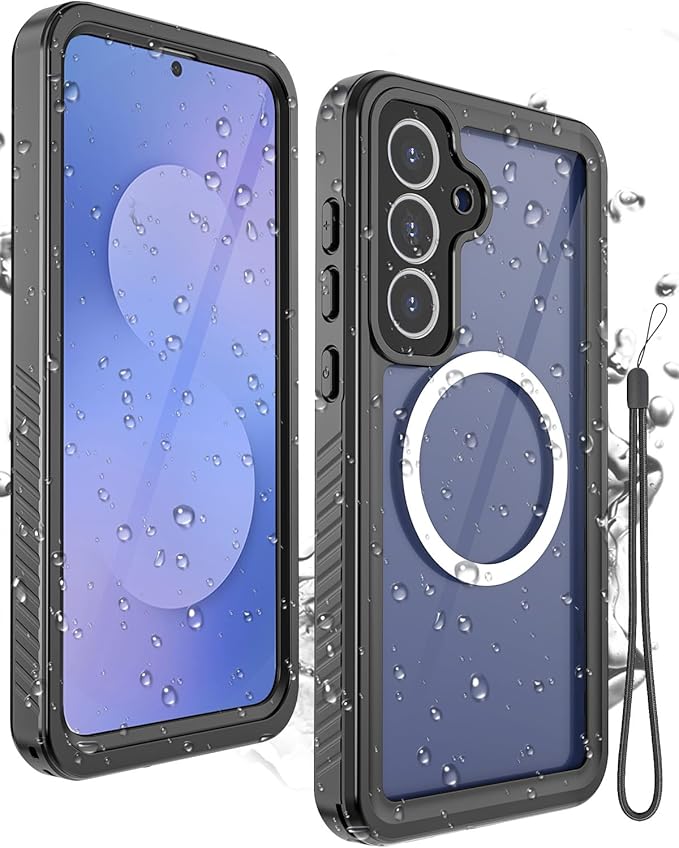 Miimall for Samsung Galaxy S25FE Phone Case Waterproof,12FT Military Drop Proof, IP68 Waterproof, 360°Full Body Protection Shockproof Heavy Duty Protective Rugged Magsafe S25 FE Case Screen, Black