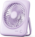 Otlonpe Personal Portable Desk Fan, 4000mAh Small Rechargeable Portable Fan Battery Operated & USB Powered for Travel Sleeping Bedroom Office Home Table, Cordless, Quiet, 4-Speed, 6.5 Inch (Purple)