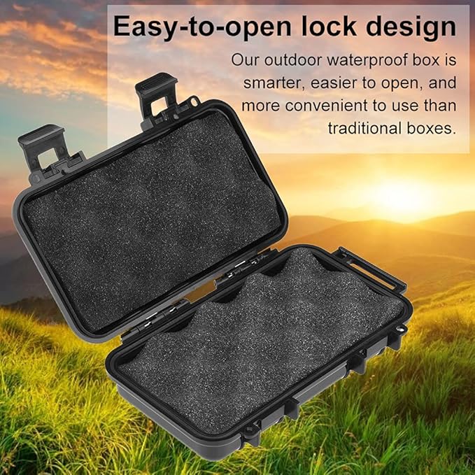 Protective Waterproof Case, Outdoor Shockproof Storage Case with Sponge for Loading Smartphone Hard Drive and Other Small Electronic Devices (B)