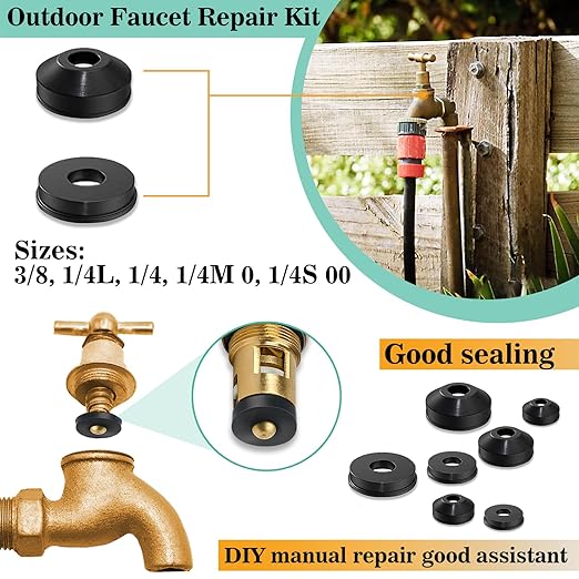 XBVV 158 Pcs Faucet Rubber Washers and Garden Hose Gasket Assortment Kit for Assorted Outdoor Faucets Stem Worn and Plumbing Garden Shower Hose Washer Seal Repair