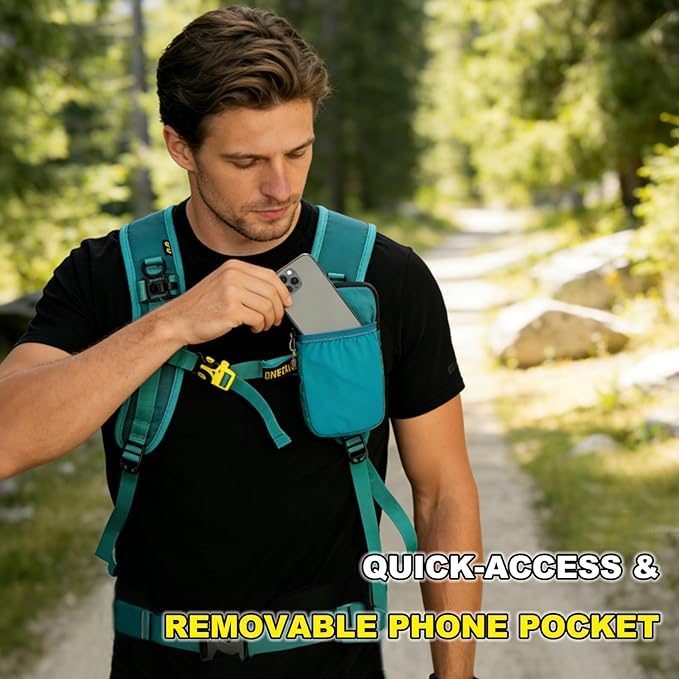 Hydration Backpack 22L, Hiking Backpack with 2L Leakproof Bladder, Sewn-in Rain Cover, Insulated Compartment for Men & Women Running, Cycling, Camping