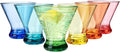 KOXIN-KARLU 9 oz Acrylic Martini Glasses, Plastic Stemless Martini Cocktail Glasses, set of 6 Multicolor, Perfect for Indoor and Outdoor, Shatterproof