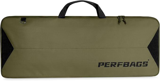 Single Rifle Case Bag, Tactical Padded Soft Gun Case w/MOLLE System, Wide Interior Fits Scoped Rifles, Adjustable Sling, Dual Zipper for Hunting & Range