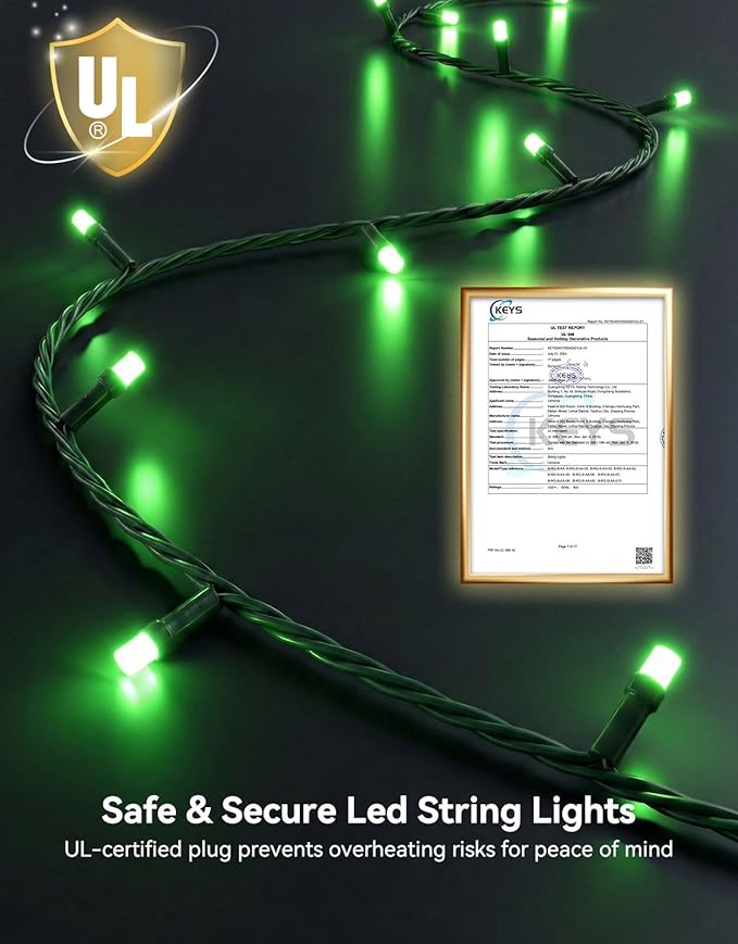 LitHome 99FT 300 LED String Lights Outdoor Indoor, 8 Modes Waterproof Christmas String Lights with Timer & Memory Function, Outdoor Christmas Lights Green Wire for Xmas Tree Party Garden, Green