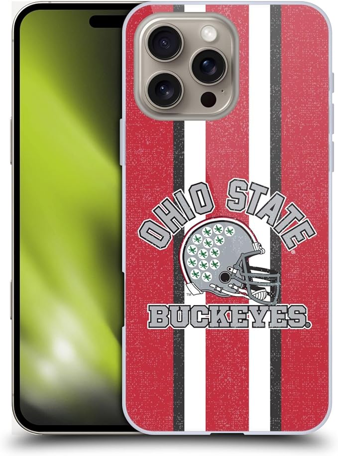 Head Case Designs Officially Licensed Ohio State University Helmet Football Graphics Hard Back Case Compatible with Apple iPhone 16 Pro Max