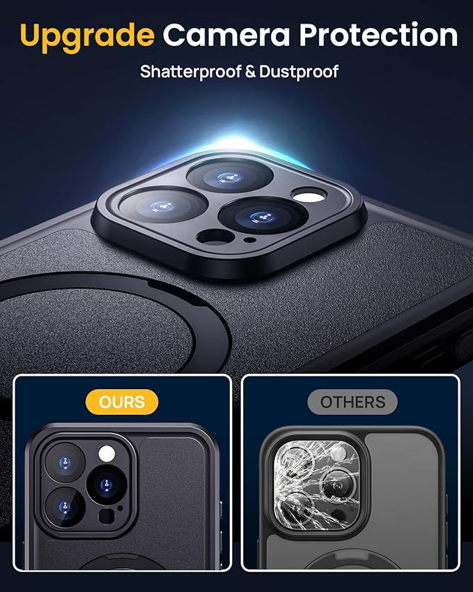 Lanhiem Magnetic for iPhone 16 Pro Max Waterproof Case, Dustproof Case Built-in Screen Protector, [Fit for MagSafe] [Invisible Stand] Shockproof Heavy Duty Underwater Case for 16 Pro Max (Light Blue)