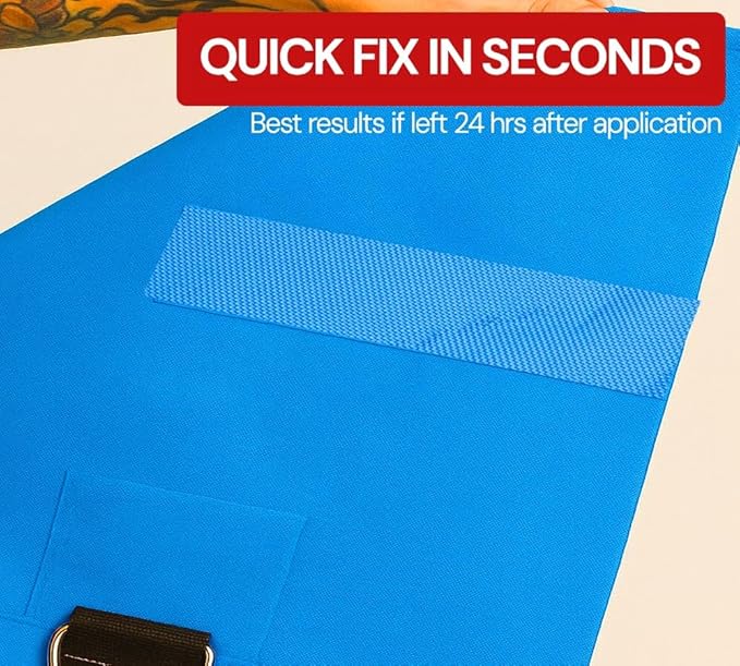 Mytee Products 4" x25' Blue Vinyl Tarp Repair Tape Kit – Heavy Duty 8.8oz Peel & Stick Waterproof Patch for Canvas, Tent, Awning, Boat Cover, RV & Truck Tarps, UV Resistant