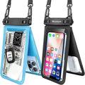 Niveaya Double Space Waterproof Phone Pouch - 2 Pack, Waterproof Phone Lanyard Case with iPhone 17/16/15/14/13 Pro Max up to 8.3", Phone Dry Bags for Vacation Beach Pool Kayak Cruise Travel Essentials