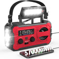 NITIGO 10000mAh Emergency Radio, NOAA Weather Radio with AM/FM, 37000mWh Rechargeable Phone Power, USB/Solar/Hand Crank Charging, LED Flashlight, SOS Alarm, Reading Lamp for Indoor/Outdoor Emergencies