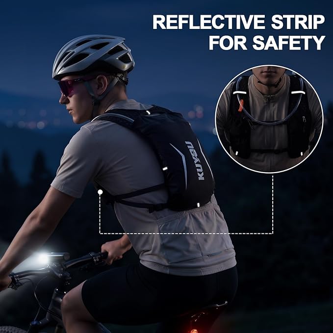 KUYOU Running Vest for Women & Men, Lightweight Hydration Backpack with 2L Water Bladder, Water Backpack for Trail Running, Hiking, Cycling & Marathon