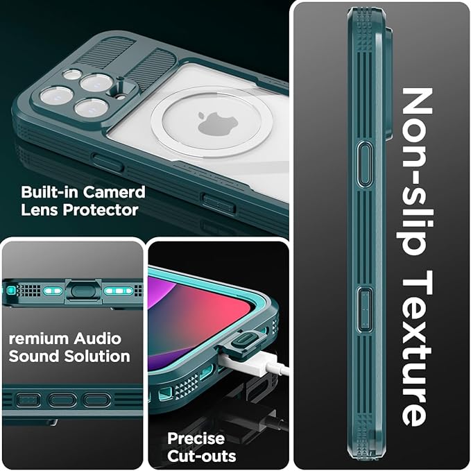 AICase Waterproof Case for iPhone 16 Pro Max(6.9") with MagSafe Support Snowproof,Dustproof/Shockproof,IP68 Certified 360 Full Body Protection Fully Sealed Underwater Cover for iPhone 16 Pro Max