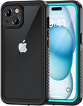 Lanhiem for iPhone 15 Case, IP68 Waterproof Dustproof Shockproof Cases with Built-in Screen Protector, 360 Full Body Protective Heavy Duty Rugged Phone Cover for iPhone 15-6.1 inch (Blue)