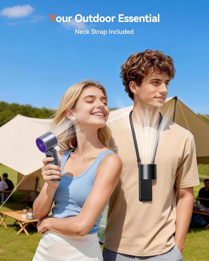 Portable Handheld Turbo Fan, 199 Gear Speed, 24 Hs Cooling Time, 5500mAh Rechargeable Mini Personal Hand Fan, Foldable Design, Travel Essentials, Beach Vacation, Gifts for Women, Men,Black Gold