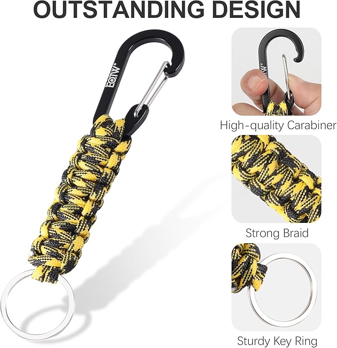 EOTW Paracord Keychain for Men Women Paracord Carabiner Backpack Keychain with Aluminum Clip for Camping Hiking Outdoor Gear