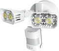SANSI 18W 1800LM LED Motion Sensor Outdoor Lights, Energy Saving Security Light, 200W Equiv. 5000K Dusk to Dawn Flood Light, 50,000 Hours Lifespan, IP65 Waterproof for Yard, Doorway, White, Eco Series