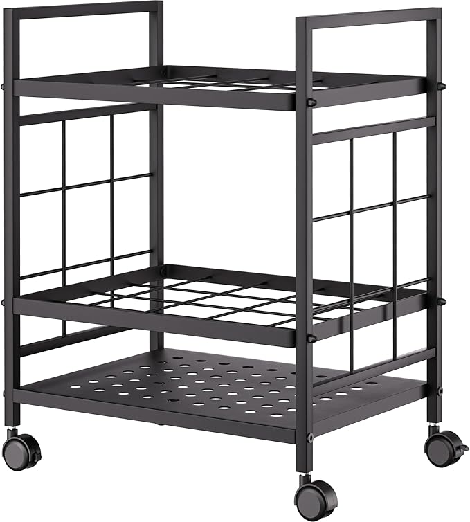 Blueprint Storage Rack, Blueprint Holder with Wheels, Used for Storing Blueprint/Carpet/Map/Poster/Architectural Construction Plan, 20 Slots(3.2" x 3.2"), Silent Wheel for Home, Office, School(Black)