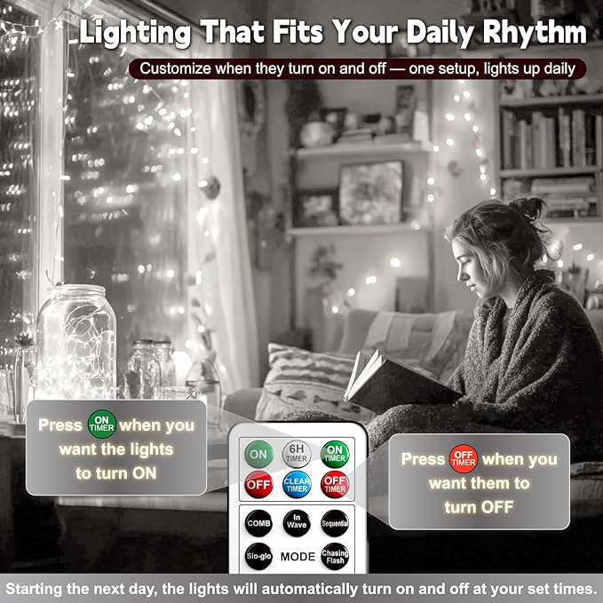 ZSJWL 6 Pack Rechargeable Fairy Lights with Remote & DIY Timer, 7Ft 20LED Mini Battery String Light, Twinkle Silver Copper Wire Lights for Wedding Party Bedroom Christmas Table Decoration (Multicolor)