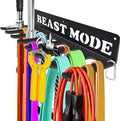Gym Home Rack 8 Hook Heavy-Duty Wall-mounted Organizer Multi-Purpose Workout Gear Wall Hanger Storage for Resistance Bands Jump Ropes Lifting Belt Fitness Bands Barbells Carabiners Included