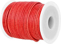 GENIQUE Real/Genuine Round Leather String Cord for Necklace, Bracelets, Jewellery, Braiding (2mm, Red Distressed)