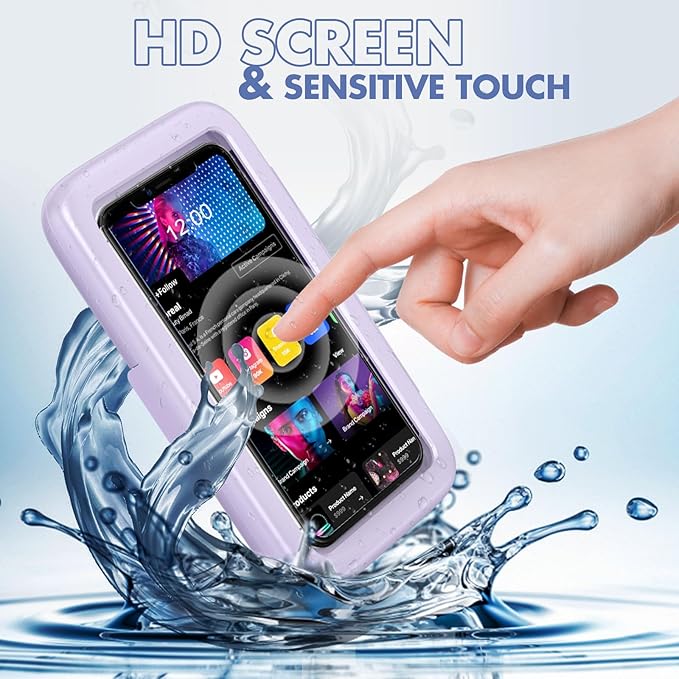LC-dolida Shower Phone Holder Waterproof 480 Rotation Phone Stand Case Mount for Bathroom Batheub Kitchen Wall Mirro Compatible with iPhone 17 16 15 14 13 Plus Pro Max XS XR Women Men Gift