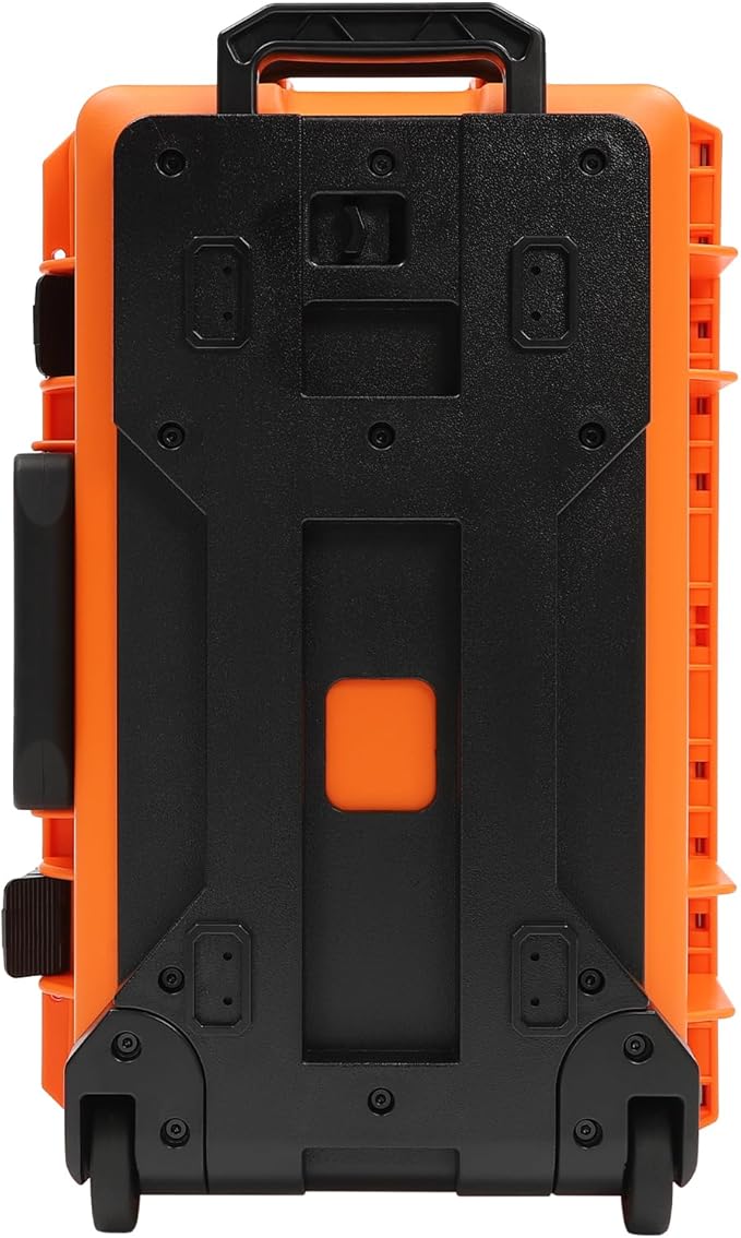 22" Weatherproof Hard Case Rolling Waterproof Case Dry Box with Foam Protective Cases Shockproof Hard Travel Cases For Cameras Lenses Electronic Equipment (Orange)