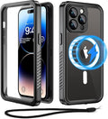 Beeasy for iPhone 14 Pro Waterproof Case with Magsafe IP68 Underwater Military Grade, Phone Case with Shockproof, Dustproof, Rugged 360 Full Body Protection Cover with Built-in Screen Protector Black