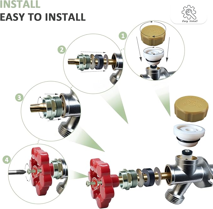 Outdoor Faucet Repair Kit,ASSE 1019-A Vacuum Breaker Outside Faucet Repair Kit,Hose Bib Spigot Repair Kit for Anti-Siphon Frost-Free Sillcock Valves,Vacuum Breaker Replacement Kit