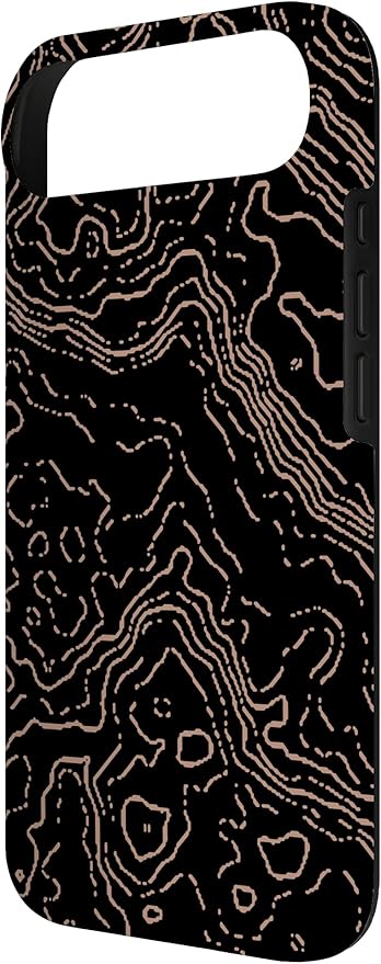 Topography Black & Brown Abstract Pattern Topographic Map Case for iPhone Air