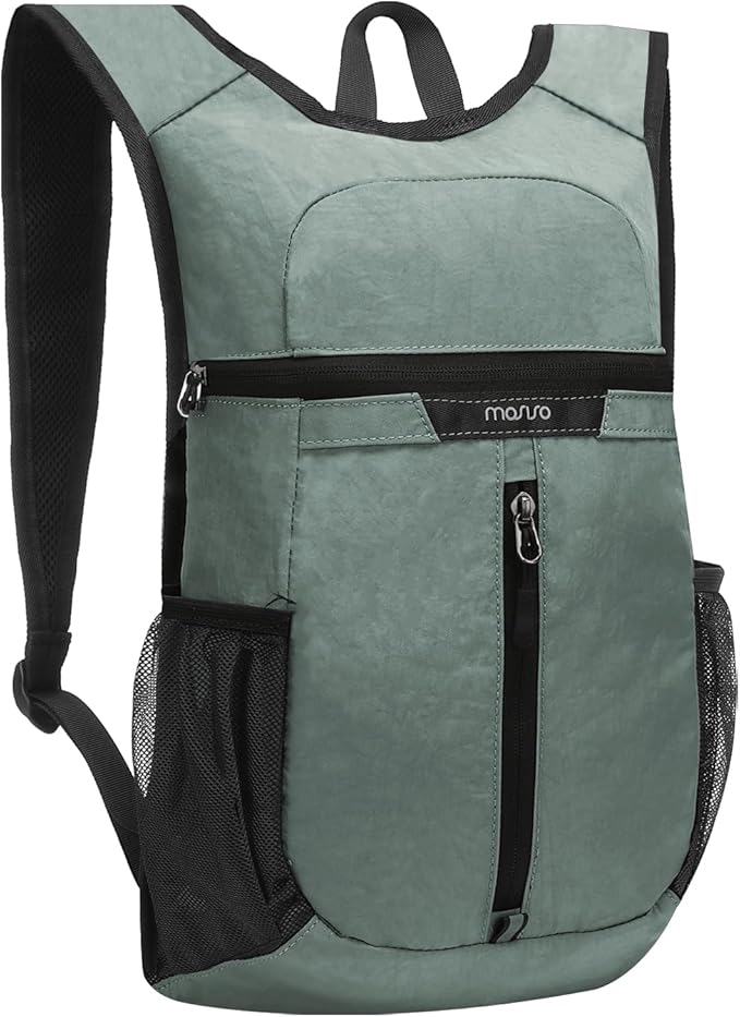 MOSISO Lightweight Hiking Daypack Small Packable Travel Hiking Backpack, Foldable Shoulder Bag with Front Vertical Pocket