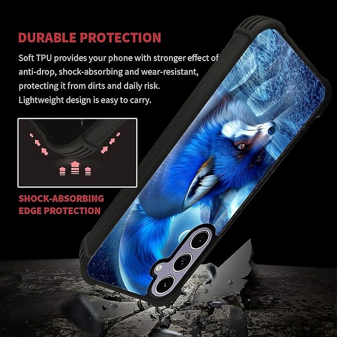 for Samsung Galaxy S24 S25 Case, Snowy Mountain Fox Lake Pattern Graphic Design Girl Boy Soft Silicone Hard Acrylic Shock Protection for Samsung Galaxy S24 S25