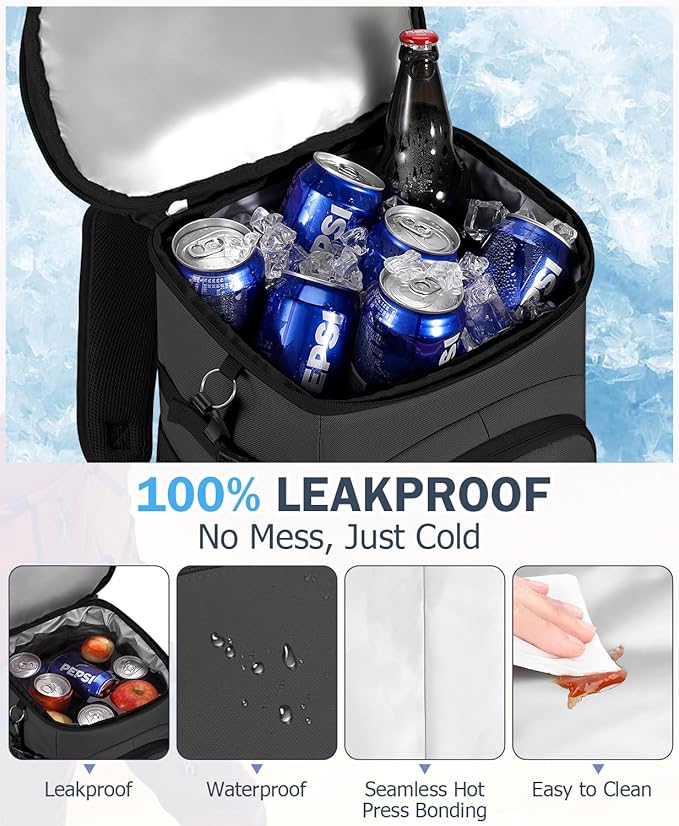 Cooler Backpack, 22L Waterproof Soft Backpack Coolers Leak Proof Beach Backpack Insulated Picnic Lunch Bag for Fishing Camping,Beach,Hiking,Travel