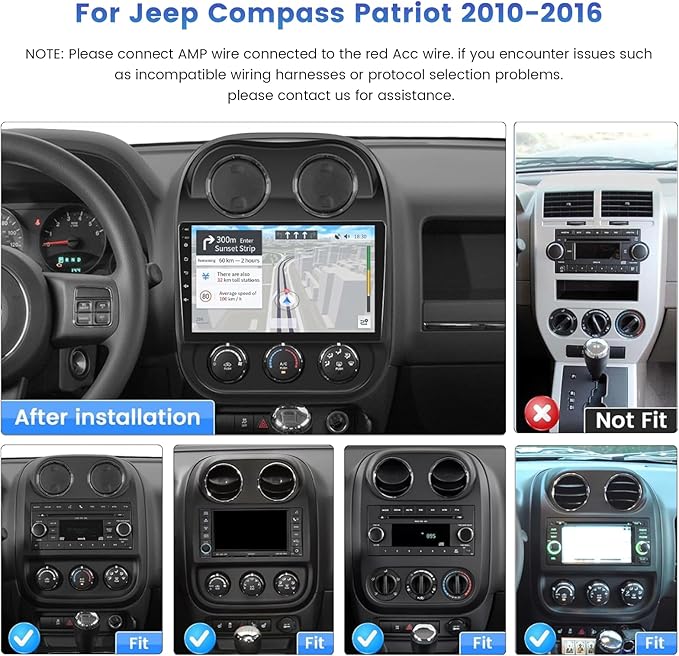 Inefala [2G+64G] Android 15 Car Radio for Jeep Compass Patriot 2010-2016 Car Stereo with Wireless Carplay Android Auto, 10 Inch HD Touchscreen with GPS 5Ghz WiFi Bluetooth5.0 FM/RDS EQ SWC