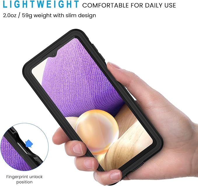 Lanhiem for Samsung Galaxy A32 5G Phone Case, IP68 Waterproof Dustproof Case, Built-in Screen Protector, Heavy Duty Full Body Protective Phone Case for Galaxy A32 5G, Black/Clear